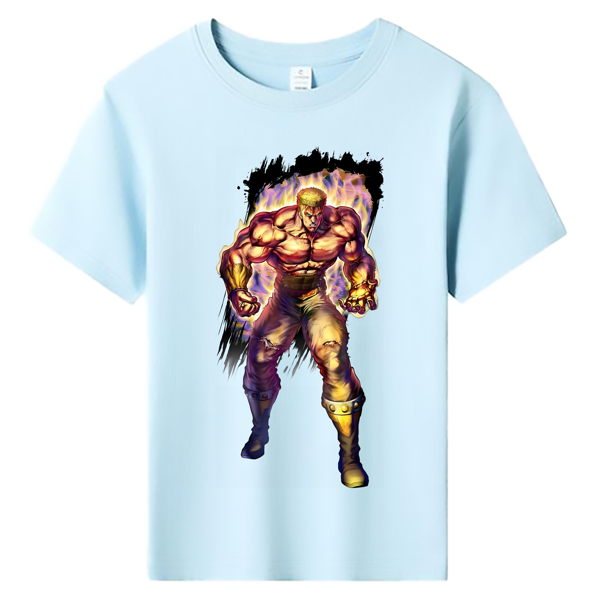 （画像用） 北斗の拳 Fist of the North Star 綿100％キッズTシャツ（フロントプリント）